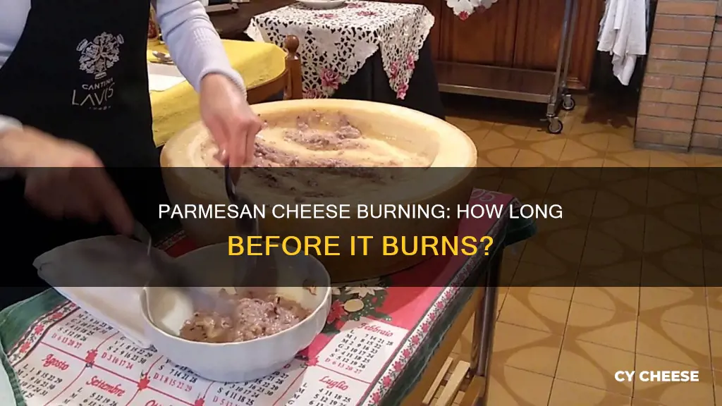 how long does it take for parmesan cheese to burn