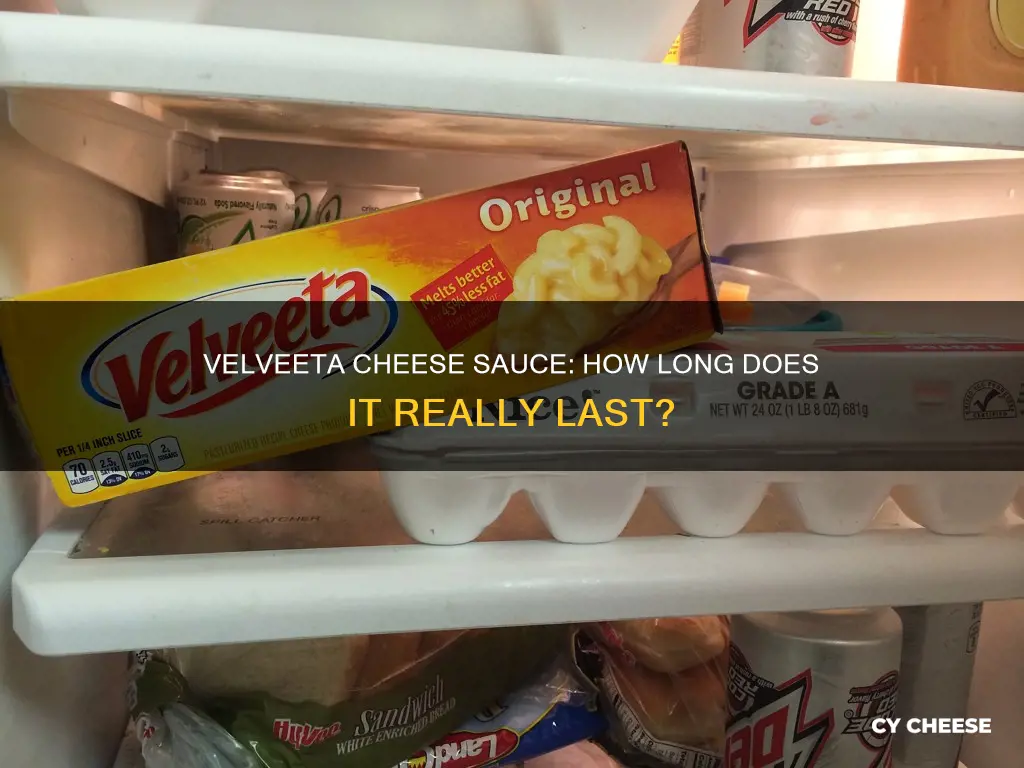 how long does velveeta cheese sauce last