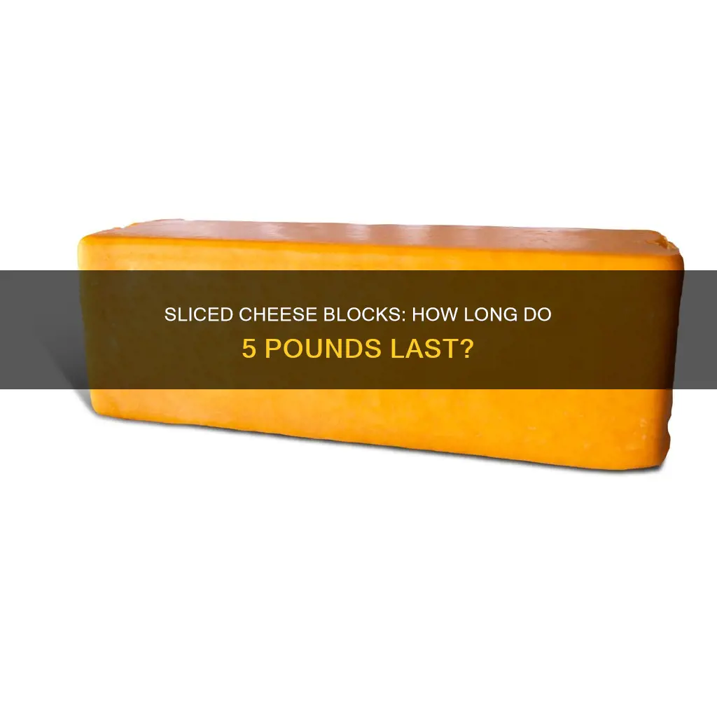 how long is a 5lb block of sliced cheese