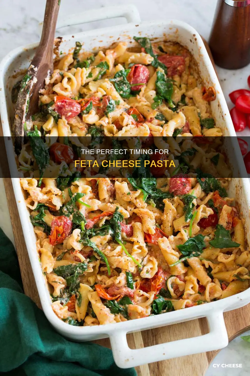 how long to cook feta cheese pasta