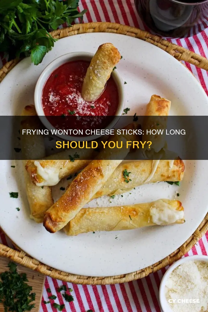 how long to fry wonton cheese sticks