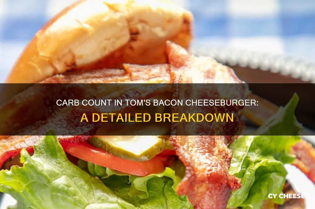 how mant carbohidrates are in toms backen cheese burger