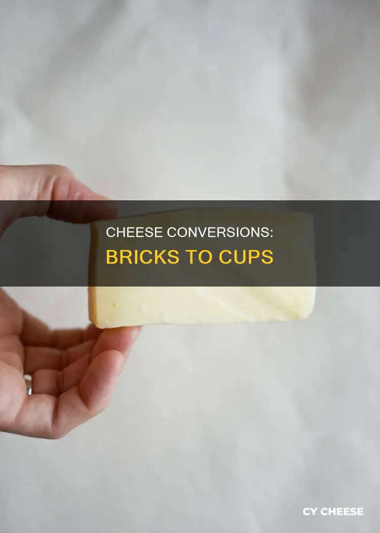 how many 8 ounce bricks of cheese equal 2 cups