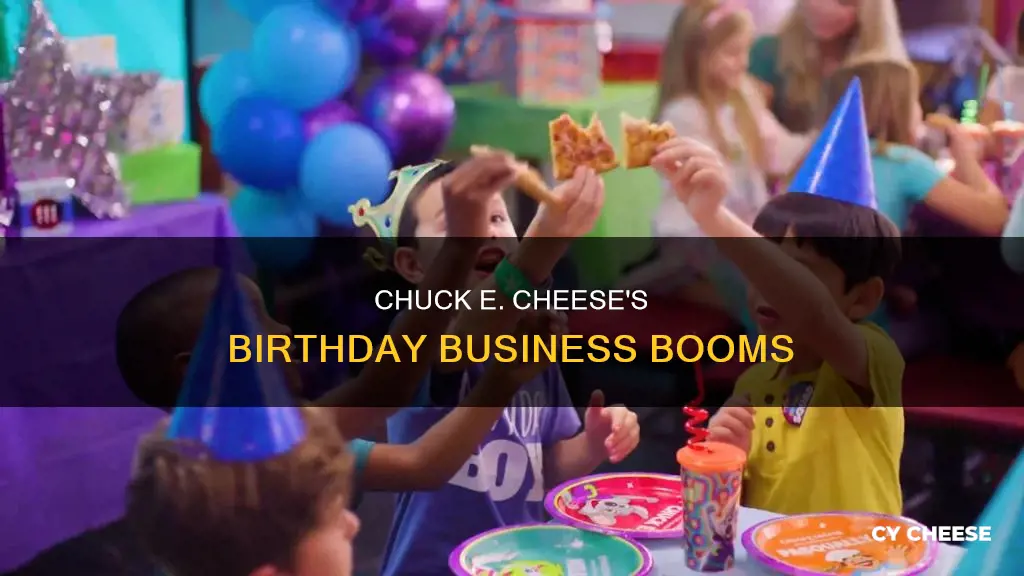 how many birthday parties does chuck e cheese host annually