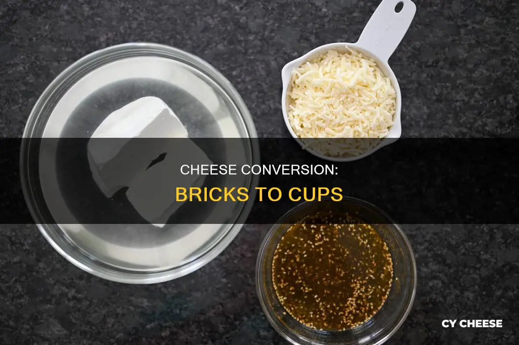 how many bricks of cheese needed for 4 shredded cups