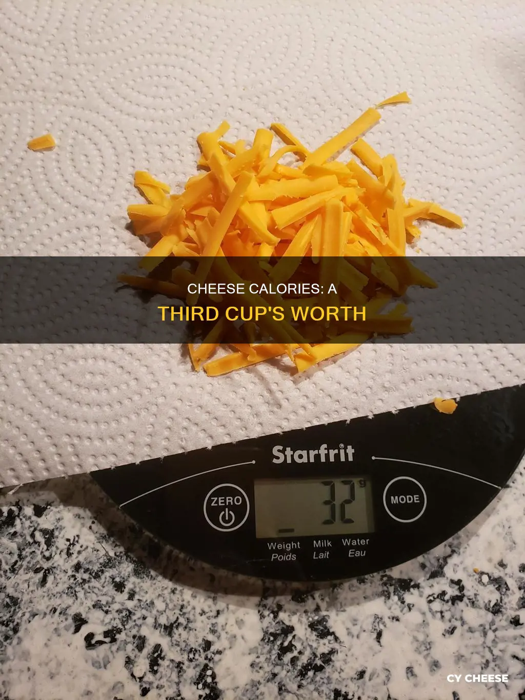 how many cal in a third cup of cheese