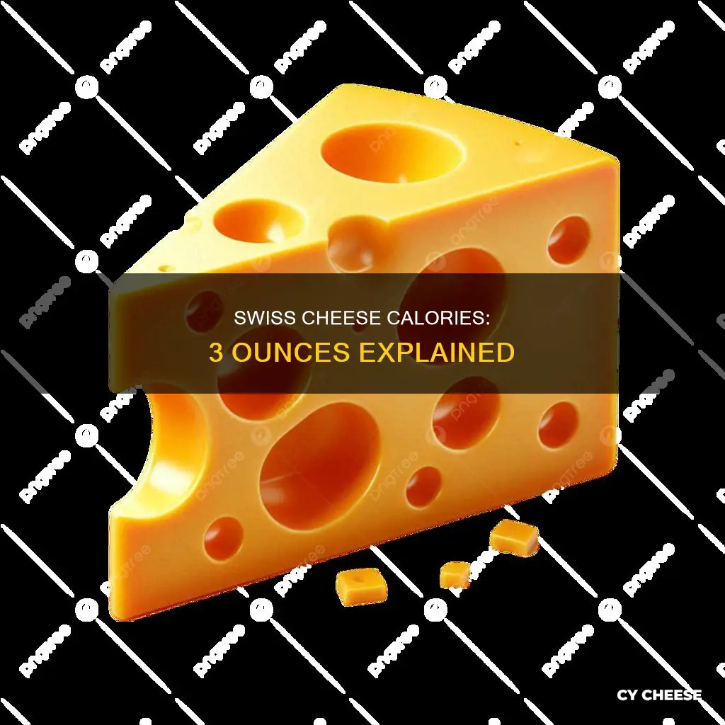 how many calire is 3 ounce of swiss cheese