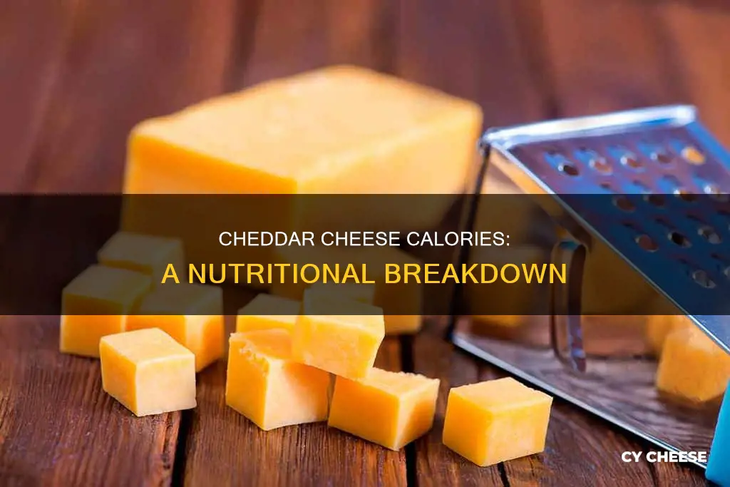 how many caloreis in a block of cheddar cheese