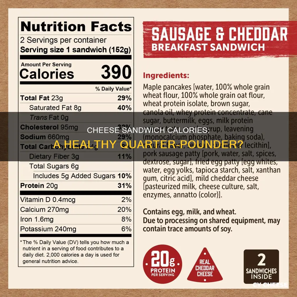 how many calorie and fat in quarter with cheese sandwich
