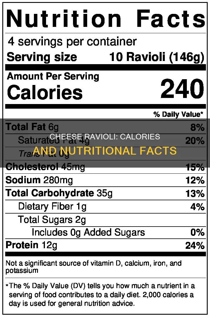 how many calories are in 3 cheese ravioli in sauce