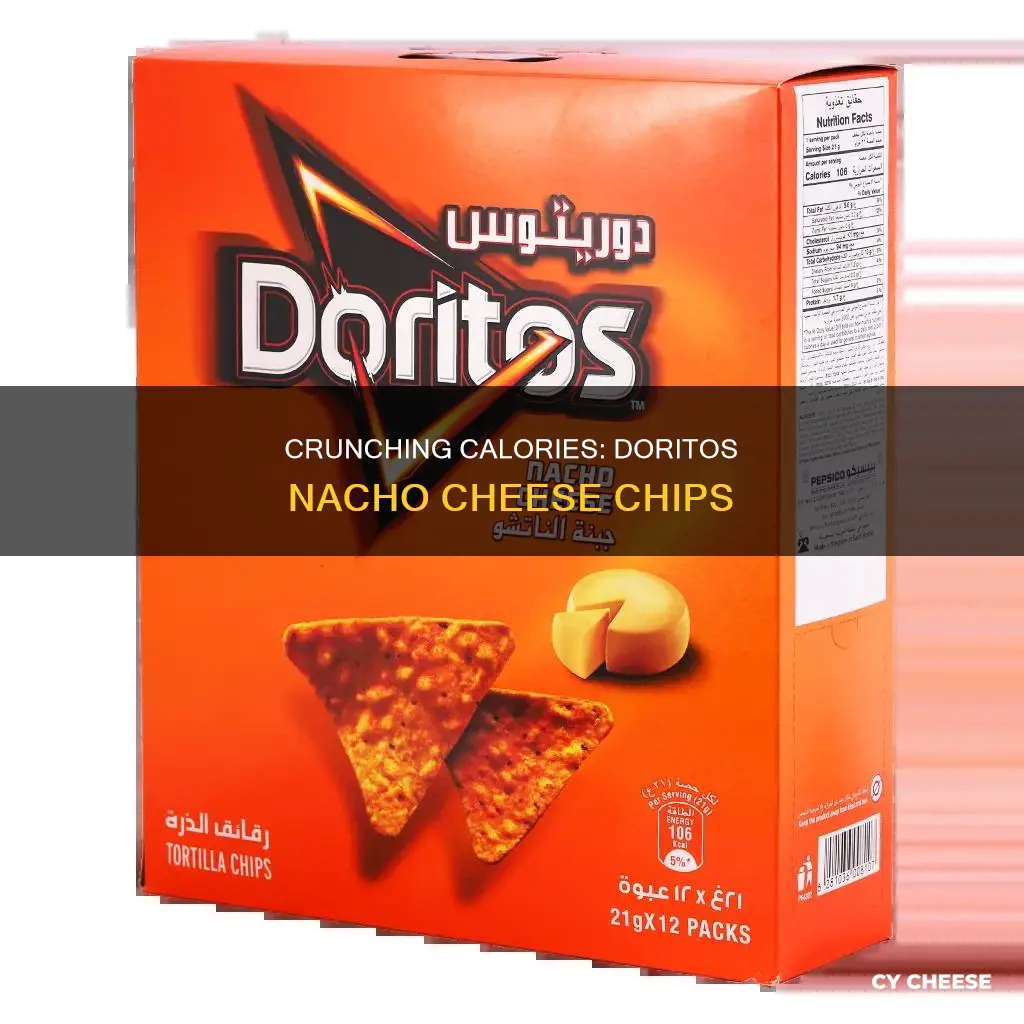 how many calories are in 4 dorito nacho cheese chips