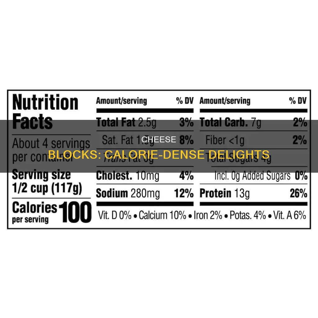 how many calories are in a block of cheese