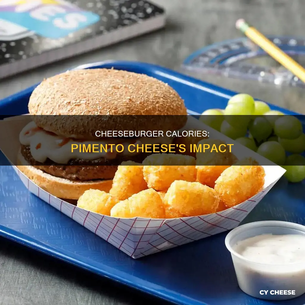 how many calories are in a cheesburger with pimento cheese