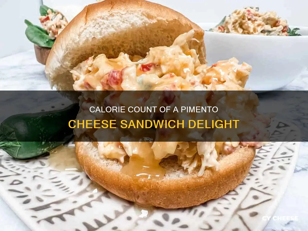 how many calories are in a pimento cheese sandwich