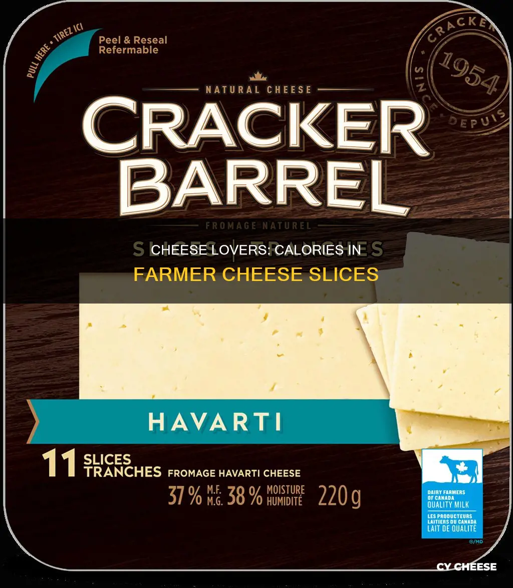 how many calories are in a slice of farmers cheese