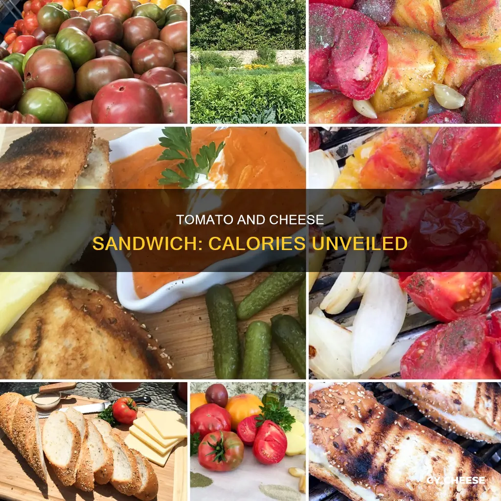 how many calories are in a tomato and cheese sandwich