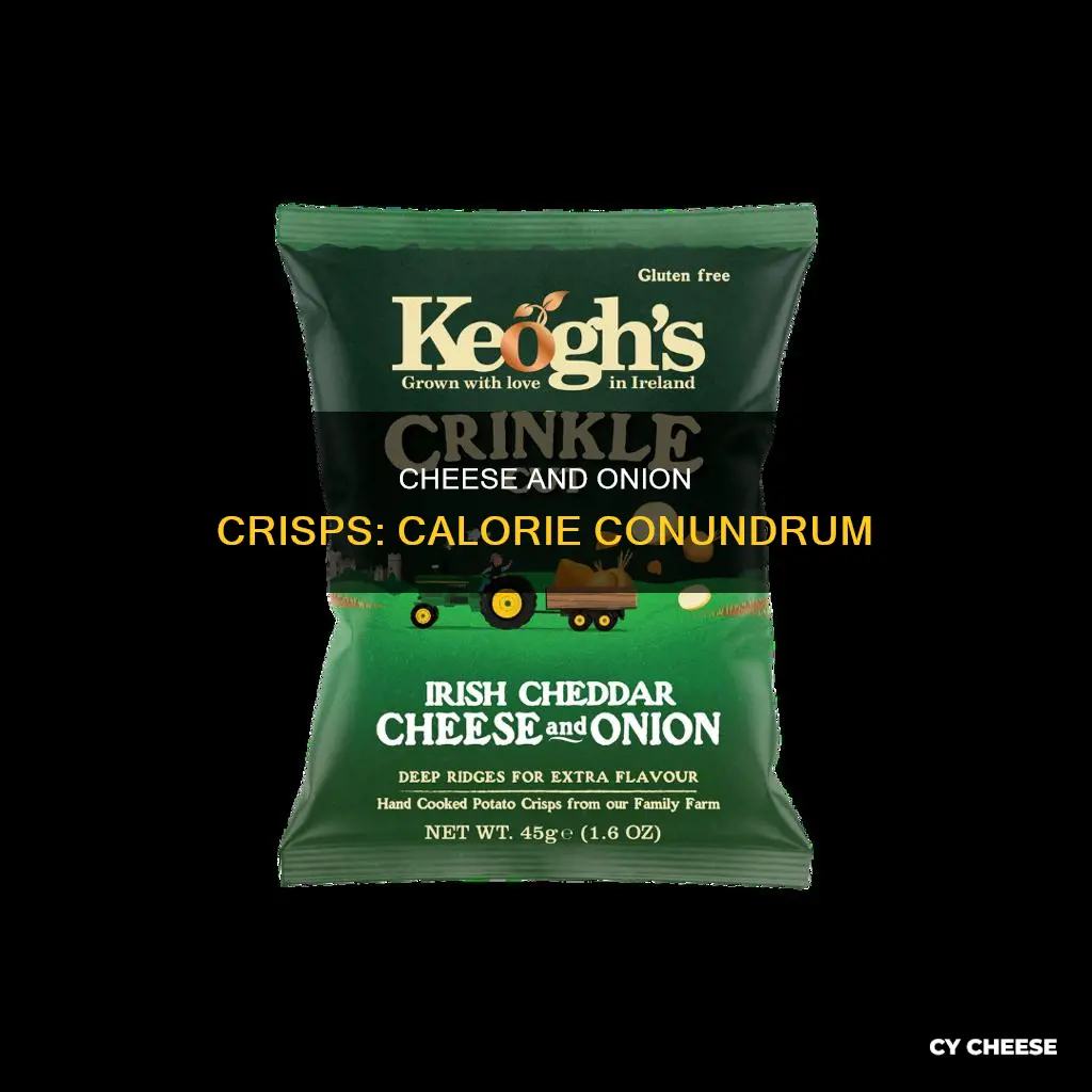 how many calories are in cheese and onion crisps