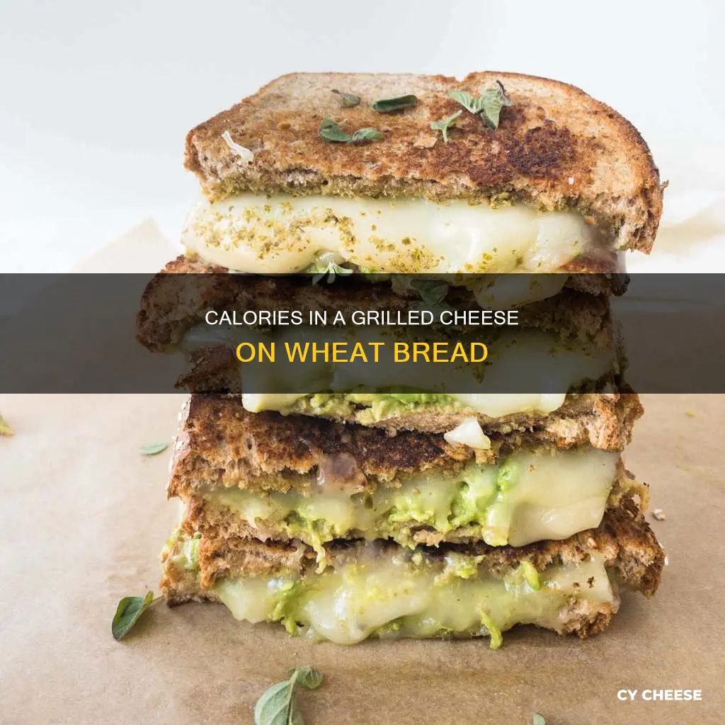 how many calories are in grilled cheese on wheat bread
