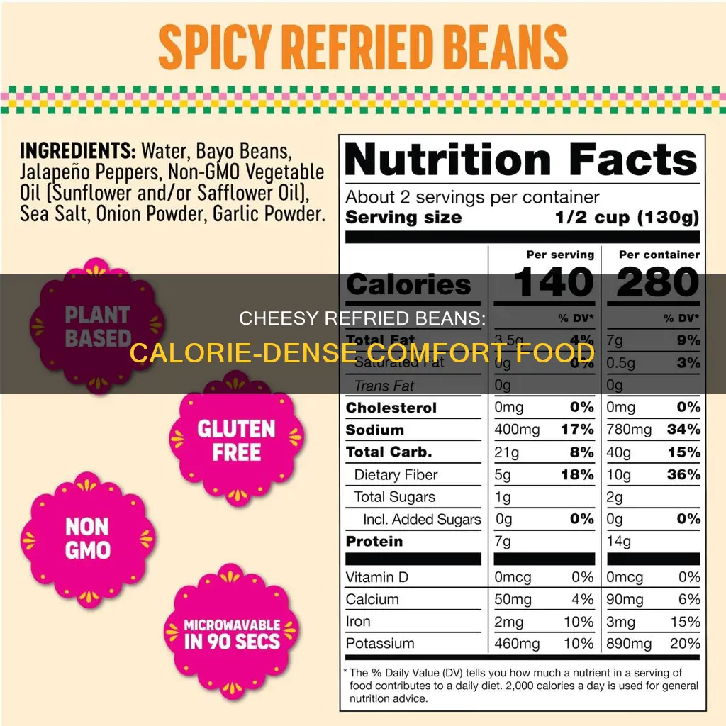 how many calories are in refried beans with cheese