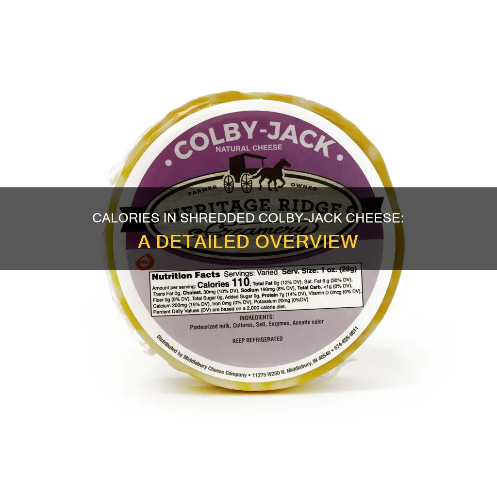 how many calories are in shredded colby jack cheese