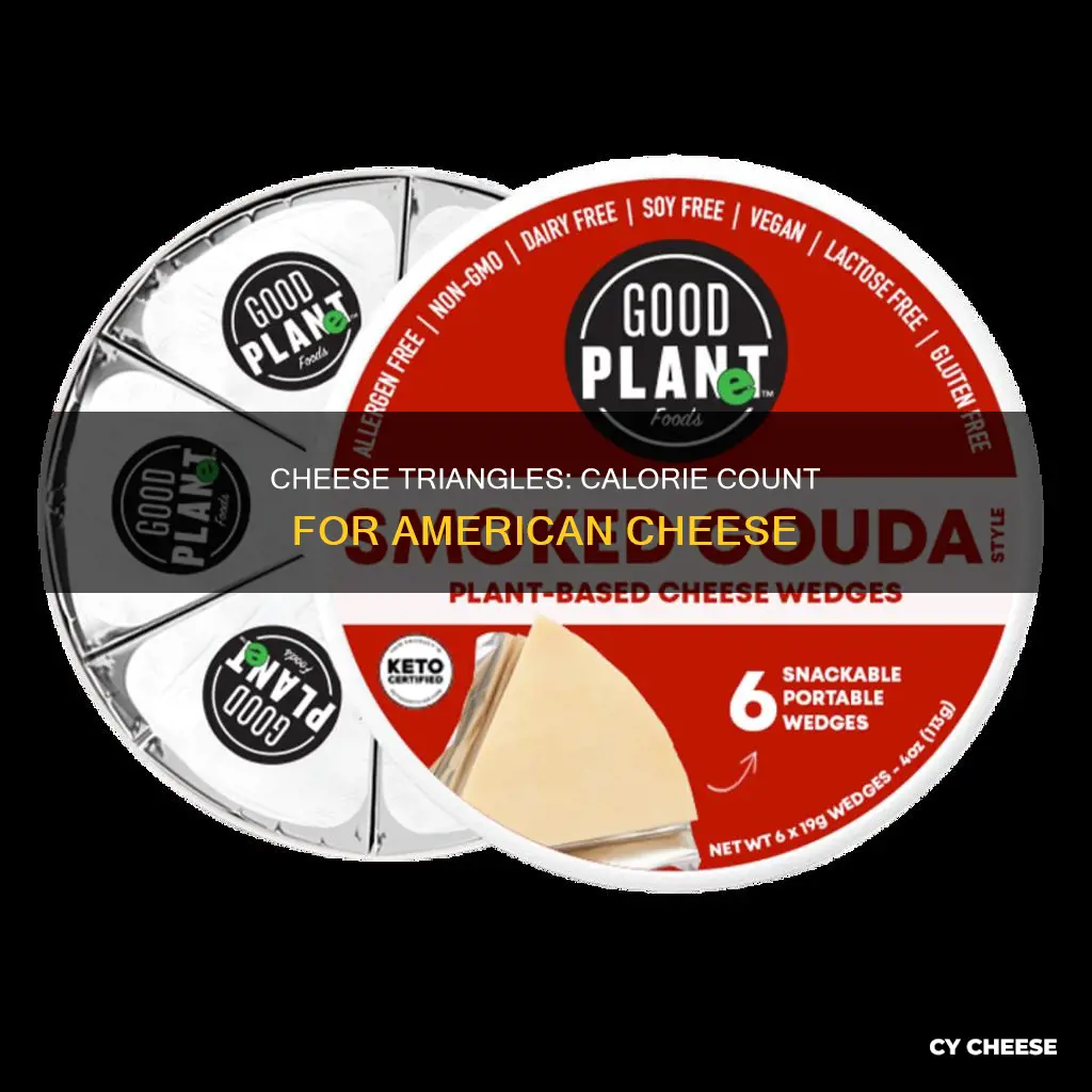 how many calories are in two triangles of american cheese