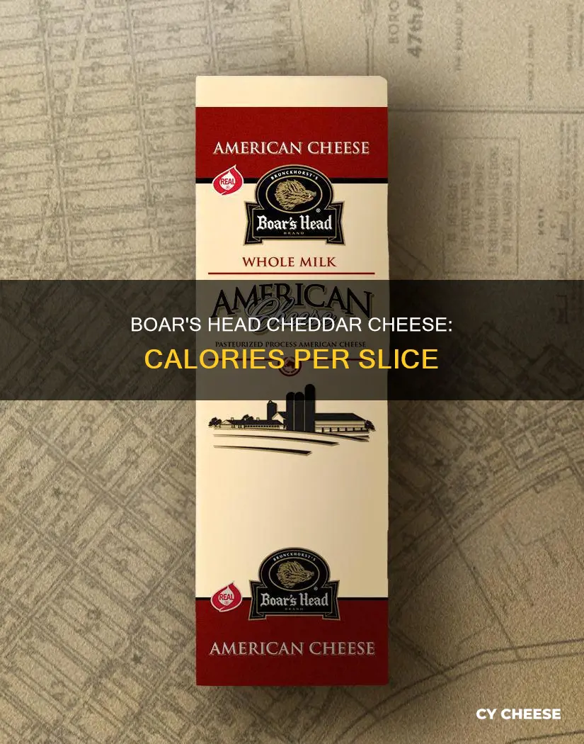 how many calories boars head cheddar cheese slice