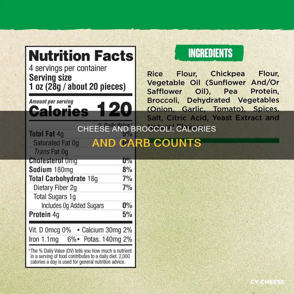 how many calories carbs in brocoli and cheese