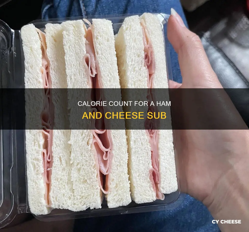 how many calories ham and cheese sub