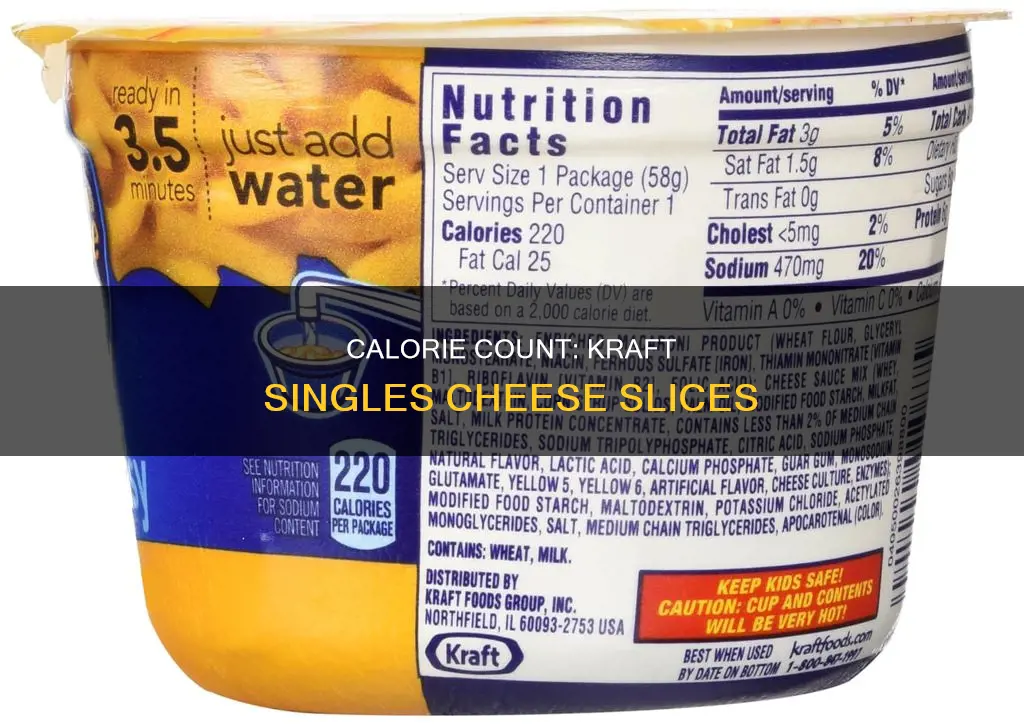 how many calories ie kraft single slice cheese