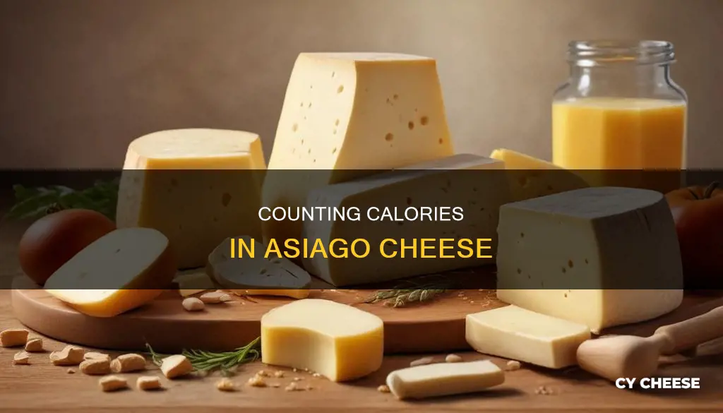how many calories in 1 4 asiago cheese