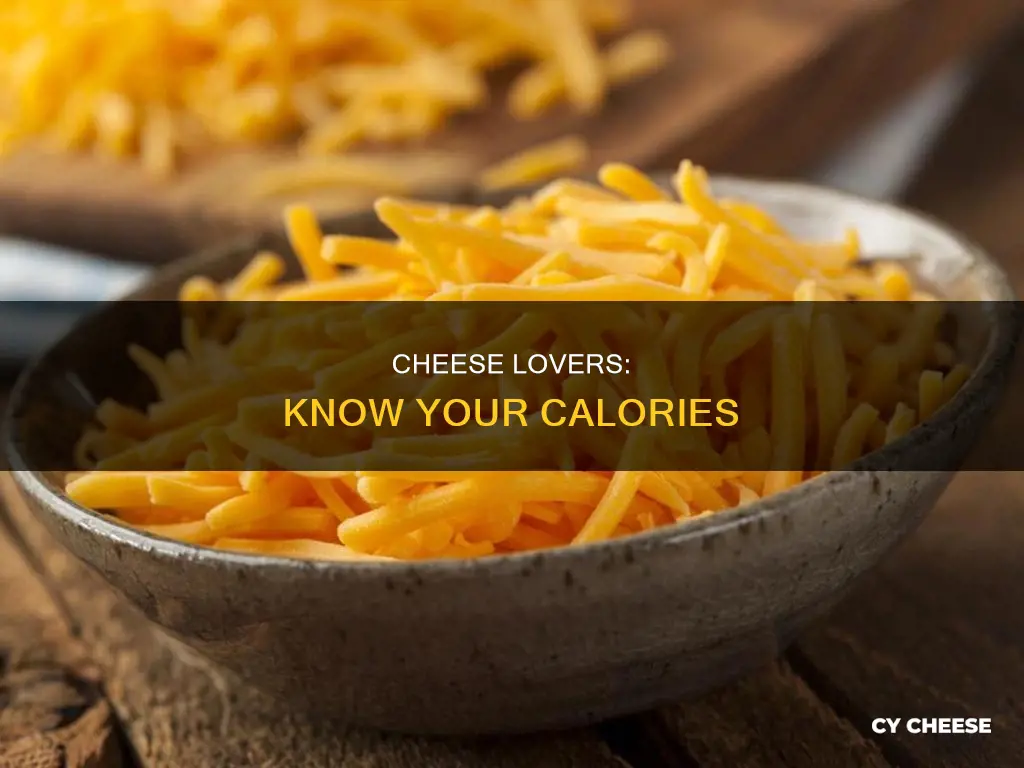 how many calories in 1 8 cup shredded cheese