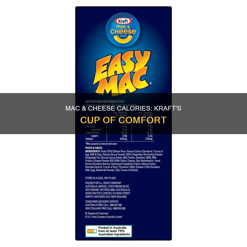 how many calories in 1 cup kraft macaroni and cheese