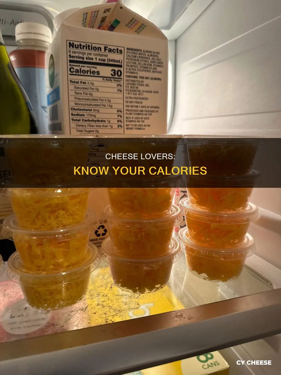 how many calories in 1 ounce of shredded cheese