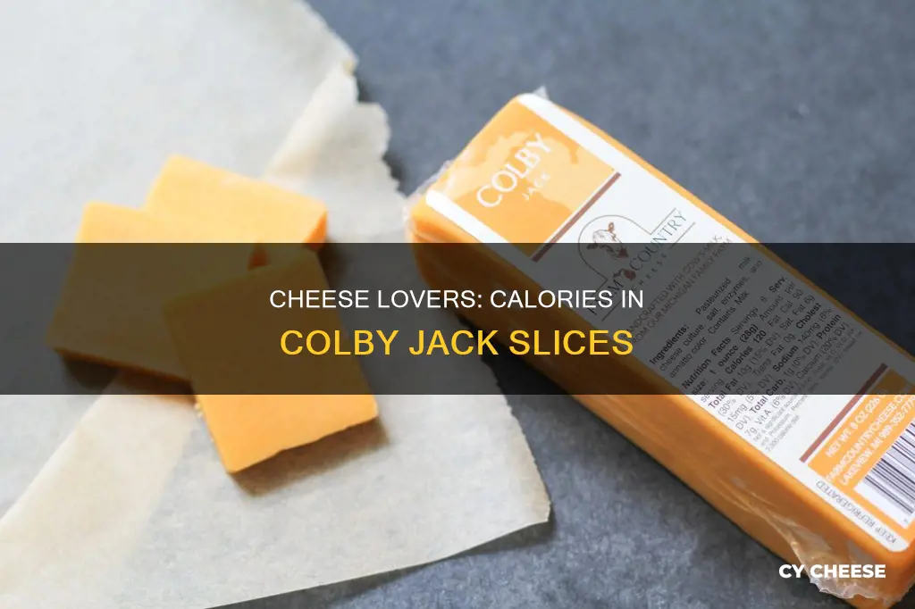how many calories in 1 oz slice colby jack cheese