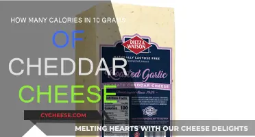 Calorie Count of Cheddar Cheese: 10 Grams