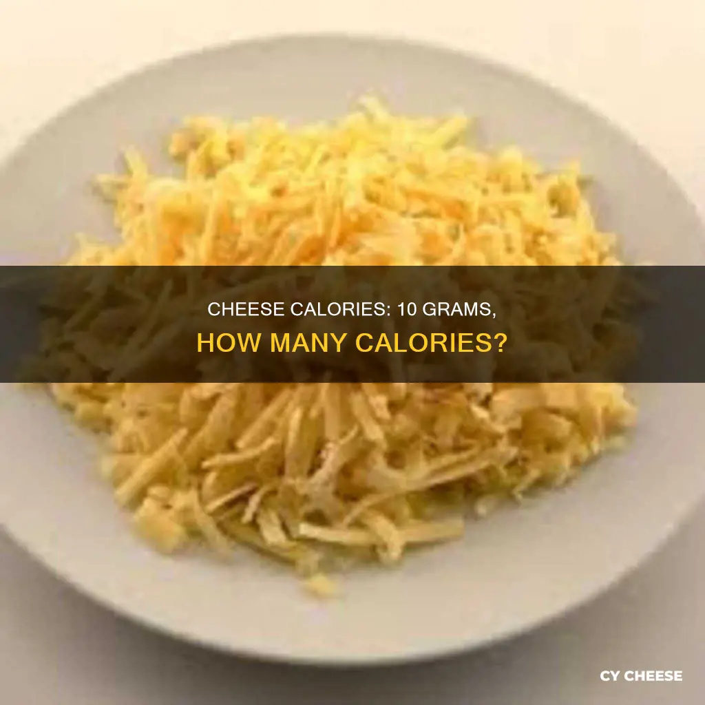 how many calories in 10g of cheese
