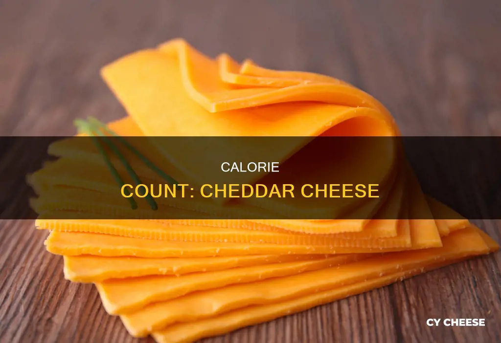 how many calories in 3 4 ounce of cheddar cheese