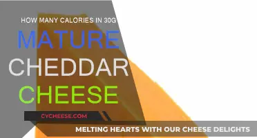 Calorie Count: 30g of Cheddar Cheese