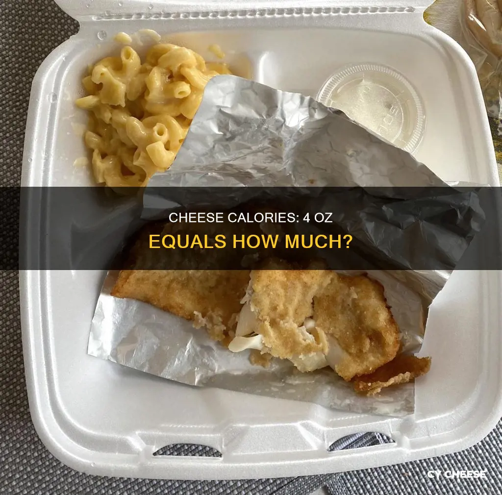 how many calories in 4 oz cheese