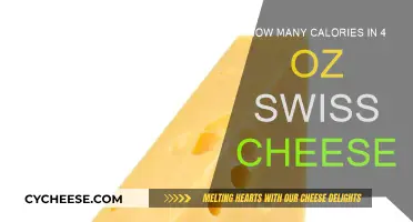 Calories in Swiss Cheese: 4 oz Portion Size