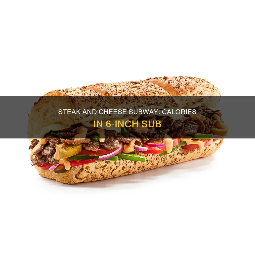 how many calories in 6 inch steak and cheese subway