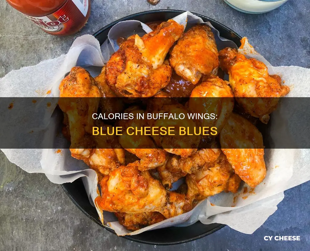 how many calories in 8 buffalo wings with blue cheese
