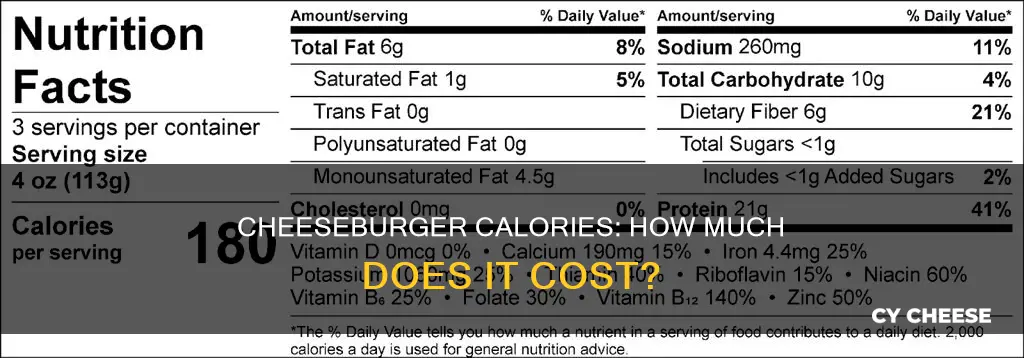 how many calories in a 4 oz cheese burger