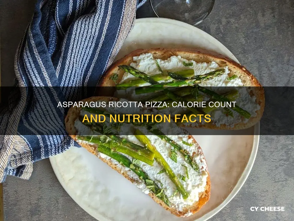 how many calories in a asparagus ricotta cheese pizza