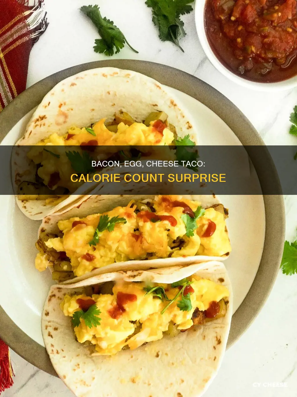 how many calories in a bacon egg and cheese taco