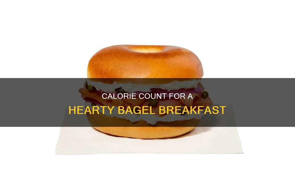 how many calories in a bagel with ham and cheese