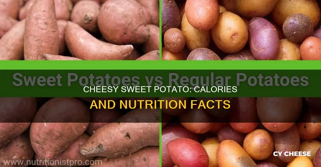 how many calories in a baked sweet potato with cheese