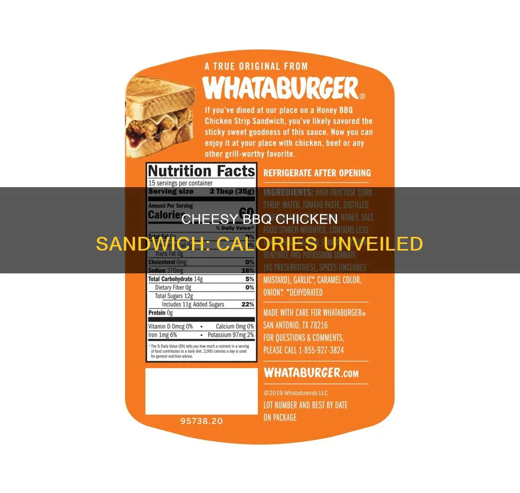 how many calories in a bbq chicken sandwich with cheese