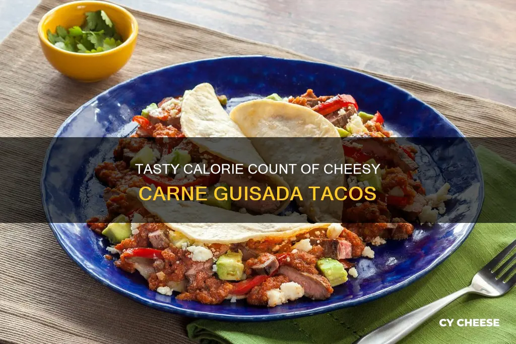 how many calories in a carne guisada taco with cheese