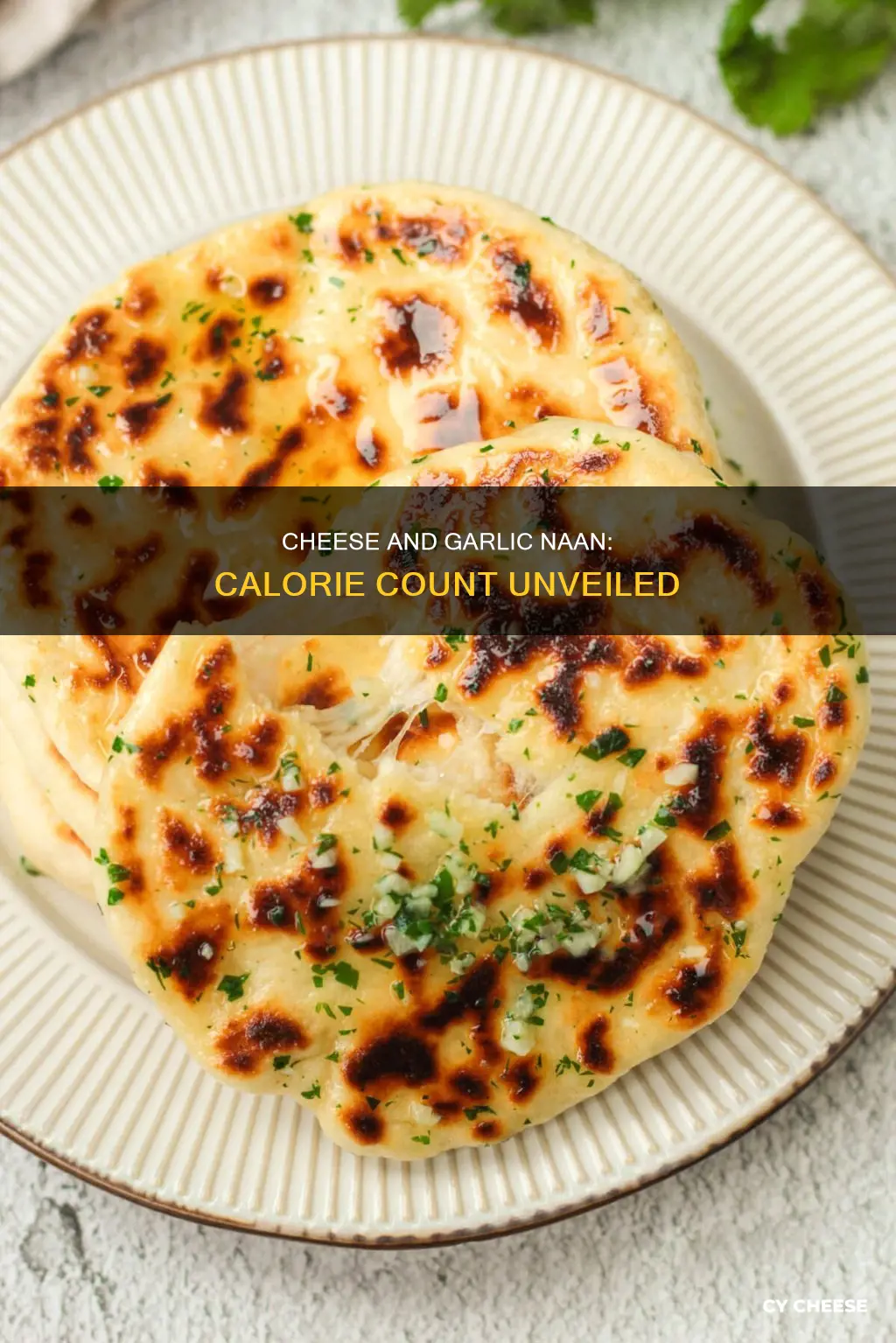 how many calories in a cheese and garlic naan